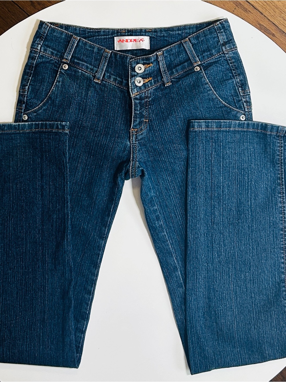 ANDREA Low Rise Dark Blue Boot-Cut Jeans